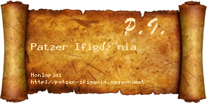 Patzer Ifigénia névjegykártya